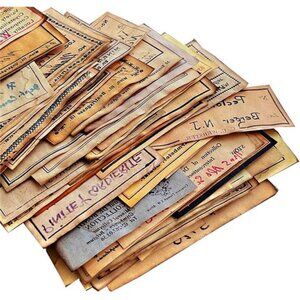 Coffee Stained Junk Journal Supplies, Handwritten Style Ephemera for Junk